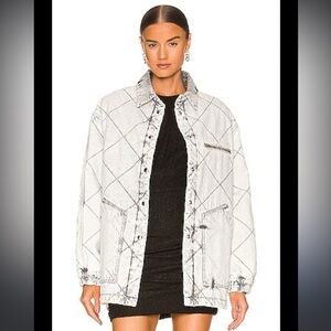 IRO Nastia Lightweight Quilted Jacket in Bleached Grey Women’s Size 38 US 6